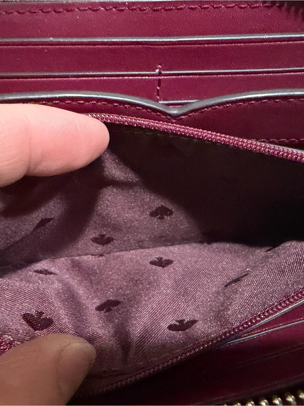 kate spade Quilted Leather Wallet - Wine - Picture 6 of 8